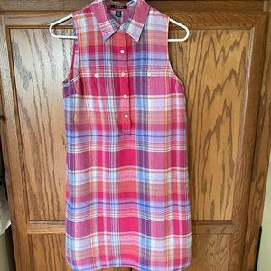Sleeveless Madras Plaid Dress